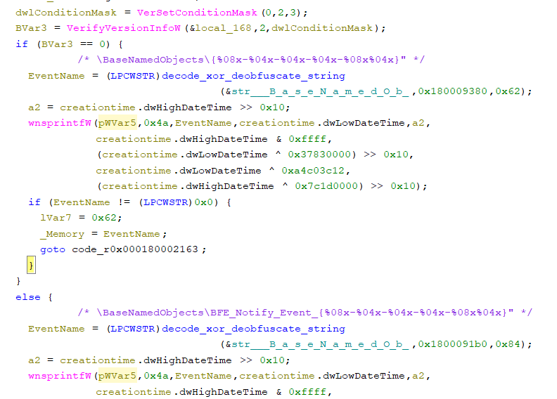 Event name generation